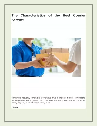 the characteristics of the best courier service