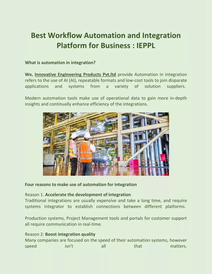 best workflow automation and integration platform