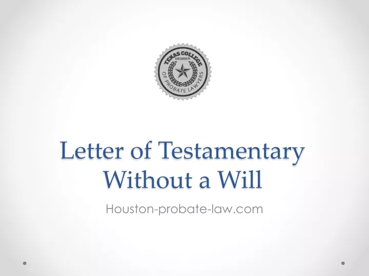 letter of testamentary without a will