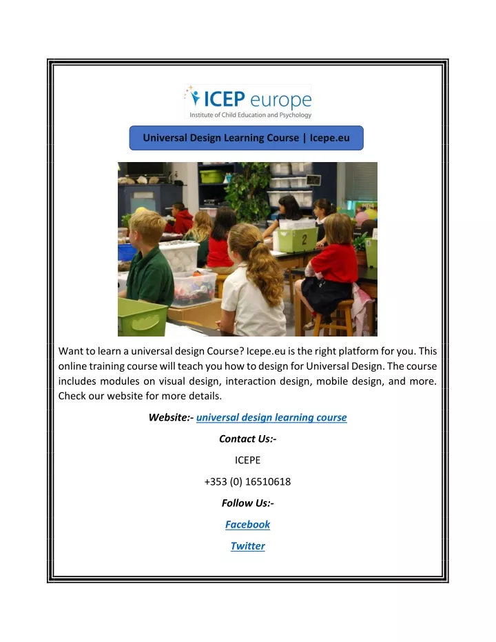 universal design learning course icepe eu