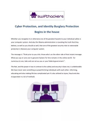 cyber protection and identity burglary protection
