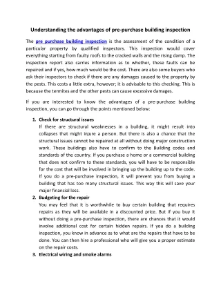 understanding the advantages of pre purchase