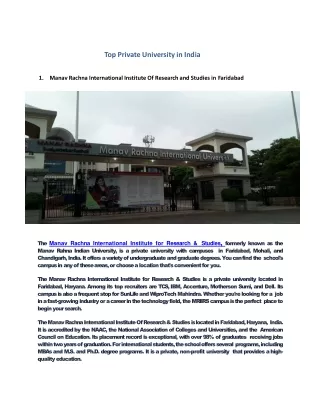 Top Private University in india