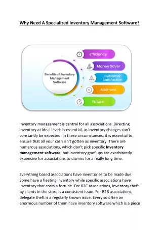 why need a specialized inventory management