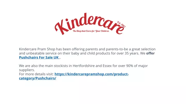 kindercare pram shop has been offering parents