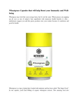 wheatgrass capsules that will help boost your