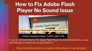 how to fix adobe flash player no sound issue