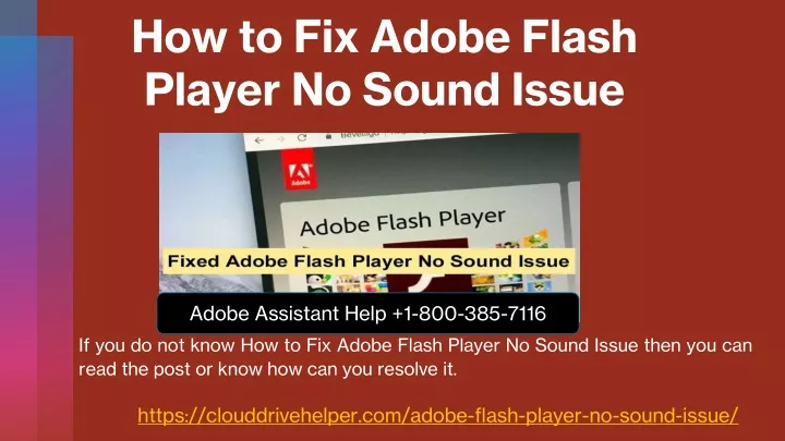 how to fix adobe flash player no sound issue