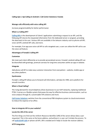 calling apis api calling in android call center