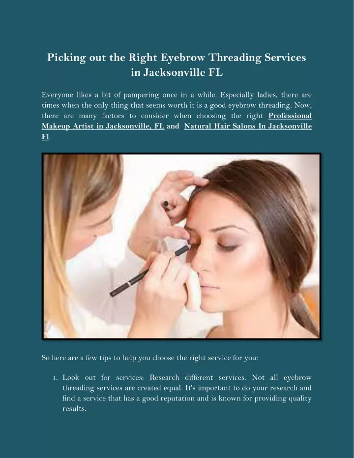 picking out the right eyebrow threading services