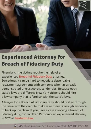 Experienced Attorney for Breach of Fiduciary Duty
