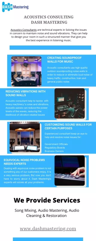 Acoustics Consulting  Dash Mastering