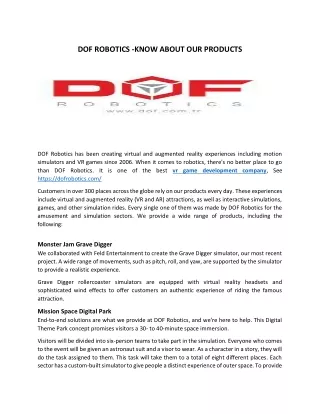dof robotics know about our products