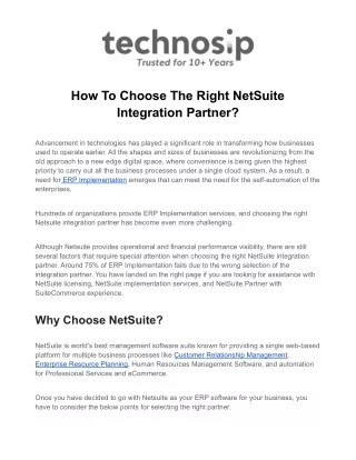 How To Choose The Right NetSuite Integration Partner_
