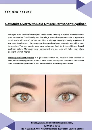 Get Make Over With Bold Ombre Permanent Eyeliner | Defined Beauty