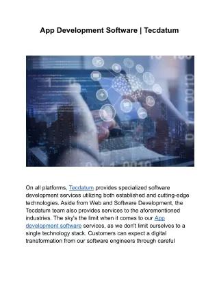 app development software tecdatum