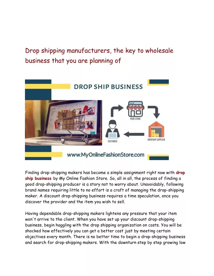 drop shipping manufacturers the key to wholesale