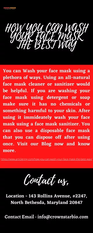How You Can Wash Your Face Mask The Best Way