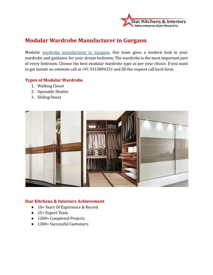 modular wardrobe manufacturer in gurgaon