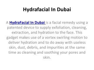 hydrafacial in dubai