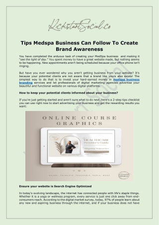 tips medspa business can follow to create brand