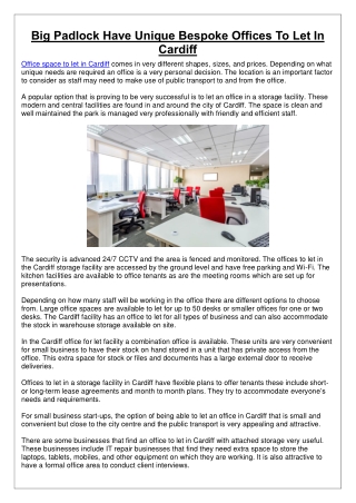 big padlock have unique bespoke offices