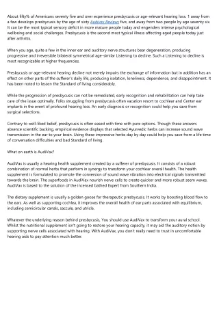 What’s Within AudiVax: Substances That Get the job done or Faux Rip-off Not Wort
