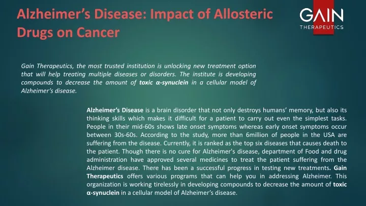 alzheimer s disease impact of allosteric drugs