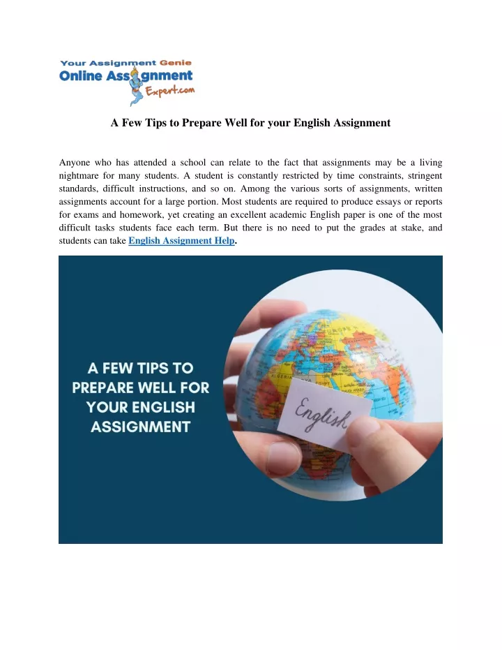 a few tips to prepare well for your english