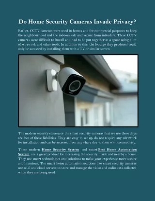 Do Home Security Cameras Invade Privacy