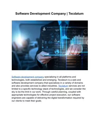 software development company tecdatum