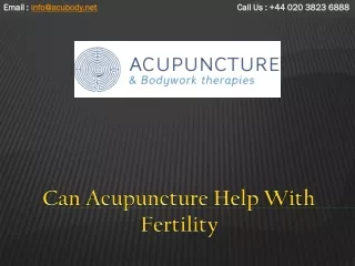can acupuncture help with fertility