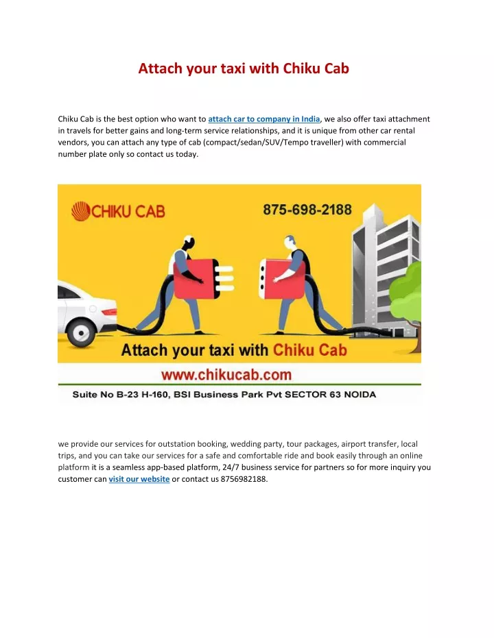 attach your taxi with chiku cab