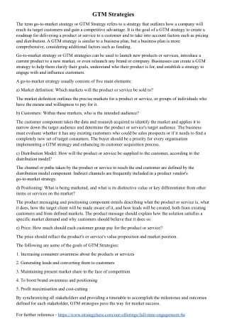 gtm strategies