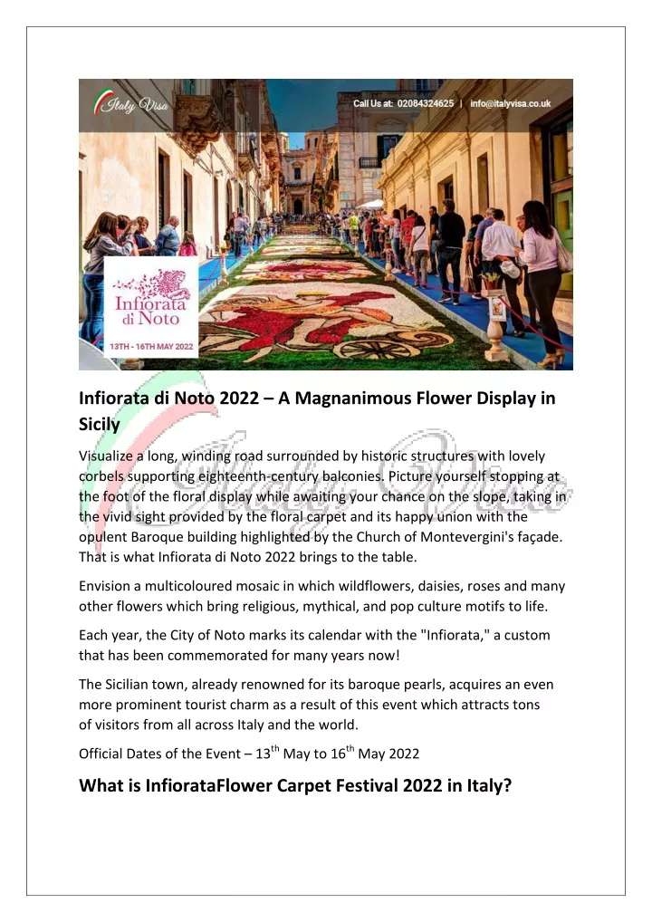 infiorata di noto 2022 a magnanimous flower