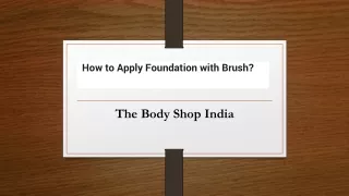 how to apply foundation with brush