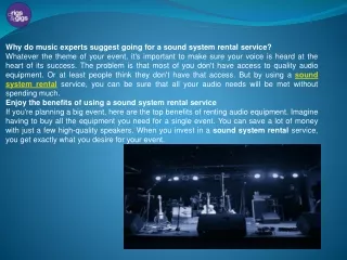 Live music equipment rental