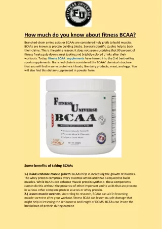 How much do you know about fitness BCAA?