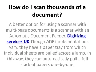 how do i scan thousands of a document