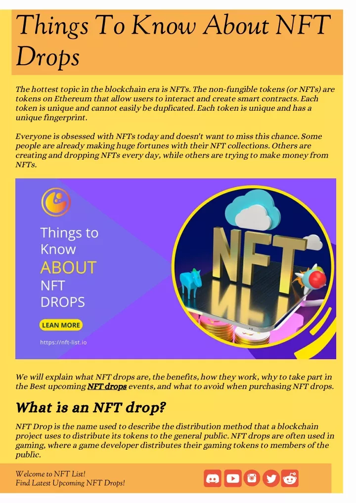 PPT - Things To Know About NFT Drops PowerPoint Presentation, free ...