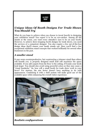 Unique Ideas Of Booth Designs For Trade Shows You Should Try