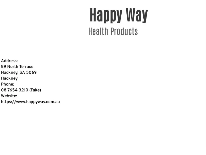 happy way health products