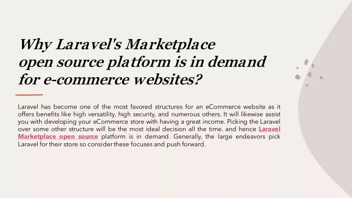 why laravel s marketplace open source platform