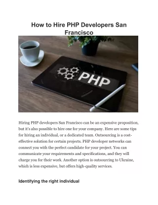 How to Hire PHP Developers San Francisco
