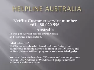Having Any Issues Dial Netflix Customer Service Number  61-480-020-996