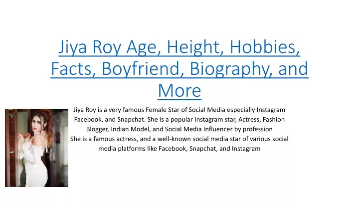 jiya roy age height hobbies facts boyfriend