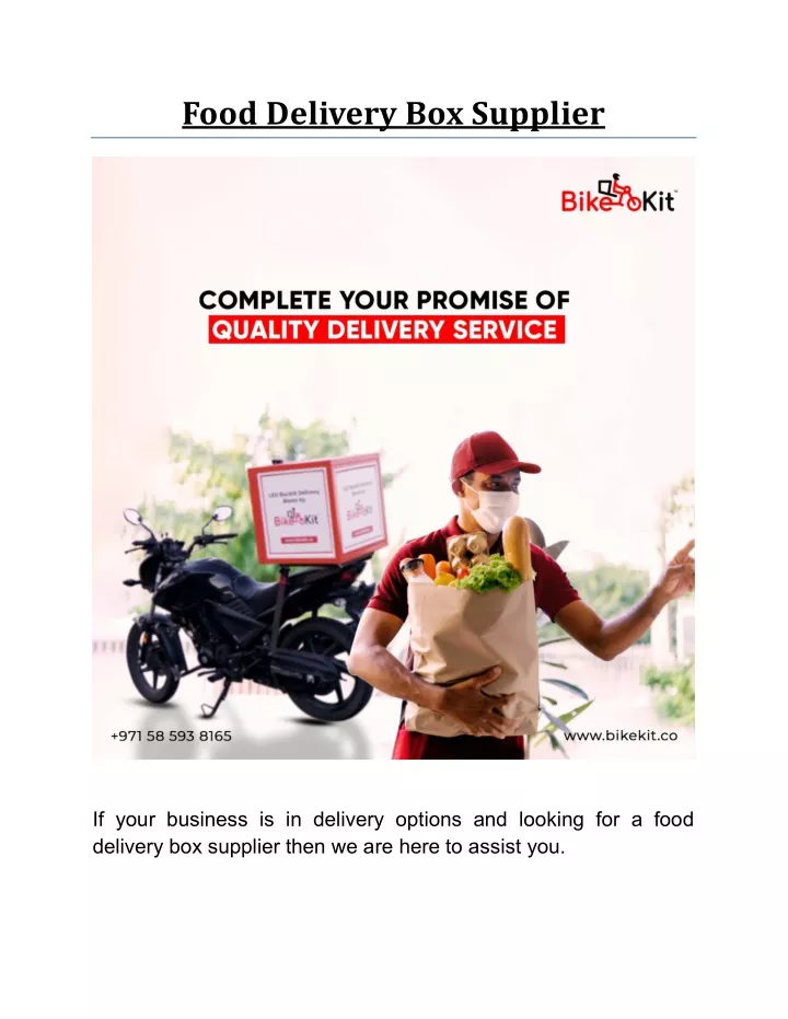 food delivery box supplier