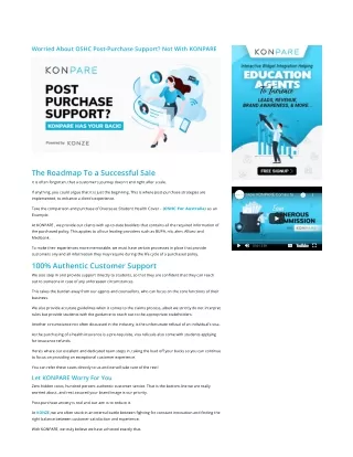 Worried About OSHC Post-Purchase Support?