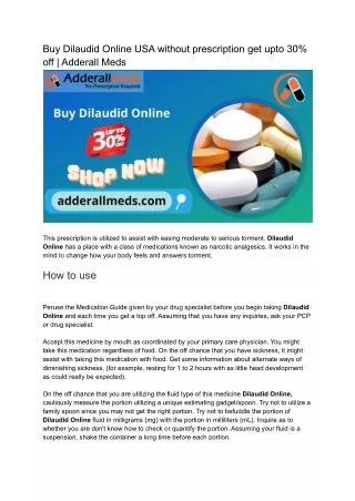 Buy Dilaudid Online USA without prescription get upto 30% off _ Adderall Meds (1)