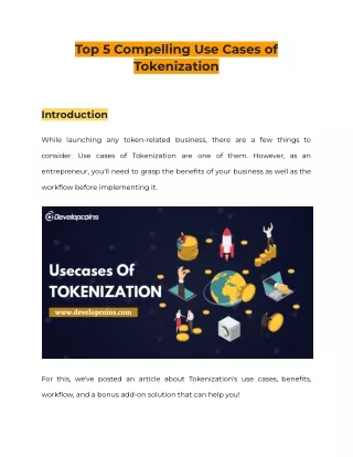 top 5 compelling use cases of tokenization